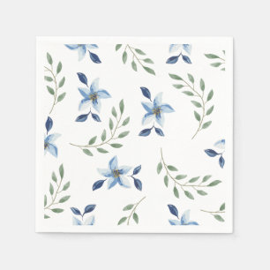 Guardanapo De Papel padrão de impressão floral azul contínuo