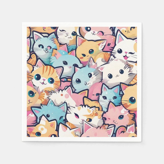 Guardanapo De Papel Padrão de Kittens (Frente)