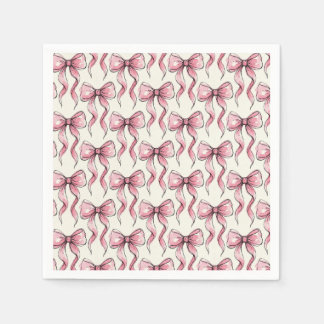 Guardanapo De Papel Padrão de Laço de Fita com Esboço Rosa