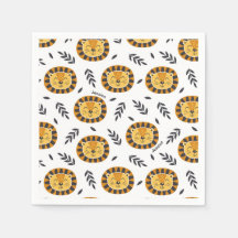 Padrão de Leão Selvagem com Nome de Criança Aniver