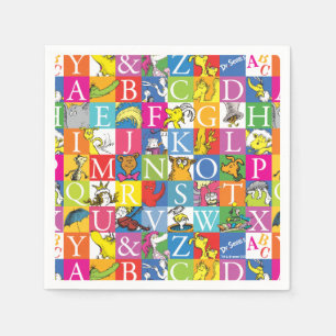 Guardanapo De Papel Padrão de Letras Maiúsculas Coloridas do ABC do Dr