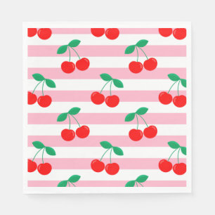 Guardanapo De Papel Padrão de Listras de Cereja – Presente e Decoração