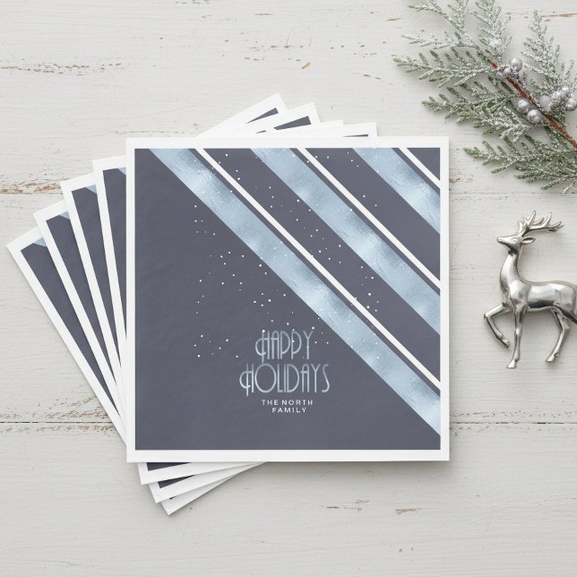 Guardanapo De Papel Padrão de Listras de Natal Azul/Branco ID862 (Criador carregado)