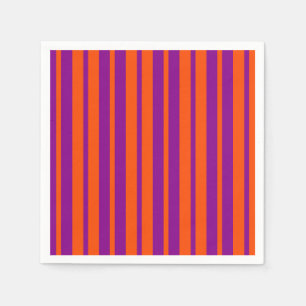 Guardanapo De Papel Padrão de Listras Elegantes Roxo Laranja Design