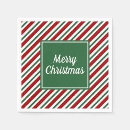 Guardanapo De Papel Padrão de Listras Verdes Clássicas Natal