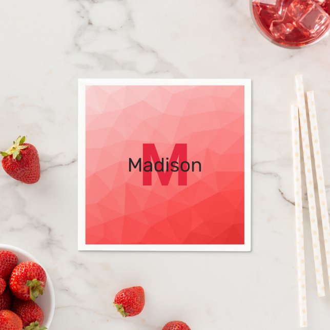 Guardanapo De Papel Padrão de malha geométrica com gradiente Vermelho  (Insitu)