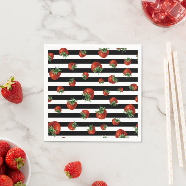 Guardanapo De Papel Padrão de Morango (Insitu)