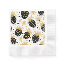 Padrão de Morango Preto e Dourado