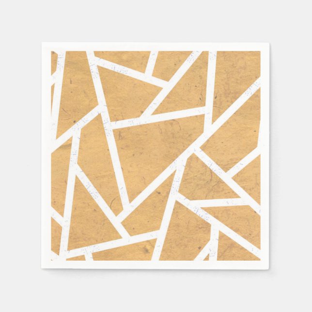 Guardanapo De Papel Padrão de mosaico amarelo e branco (Frente)