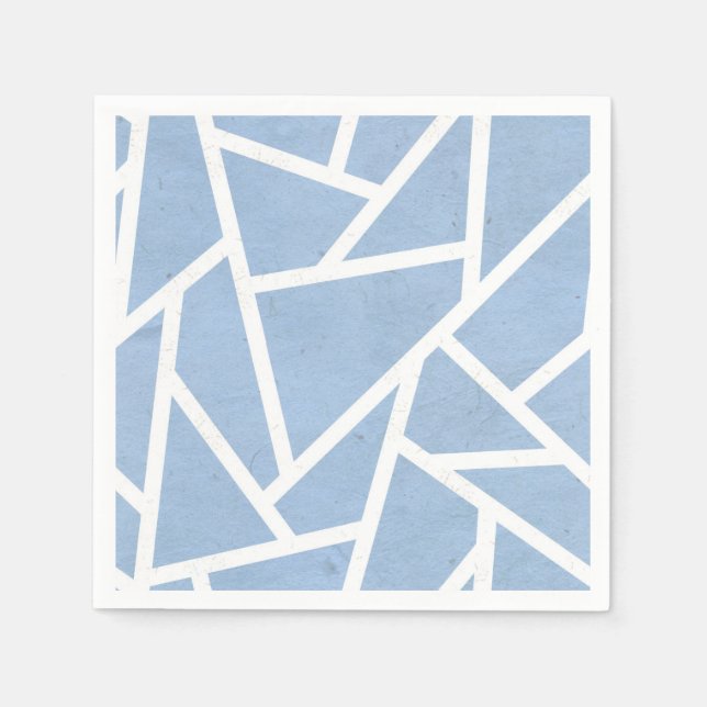 Guardanapo De Papel Padrão de mosaico branco e azul pálido (Frente)