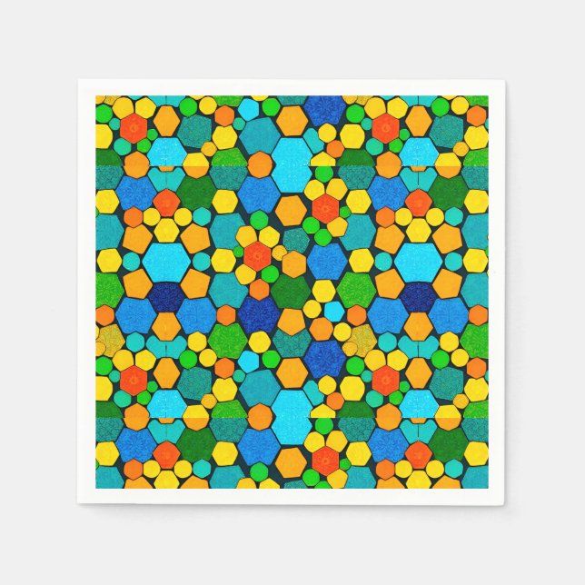 Guardanapo De Papel Padrão de mosaico geométrico abstrato (Frente)