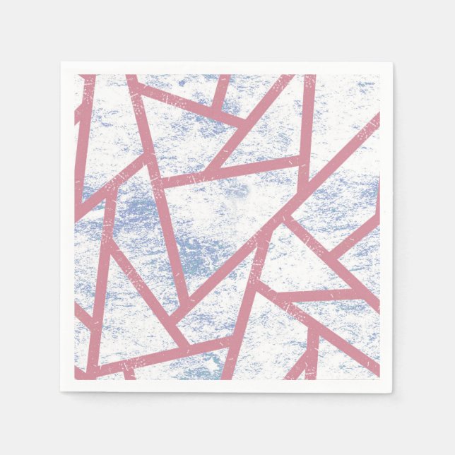 Guardanapo De Papel Padrão de mosaico rosa e azul (Frente)