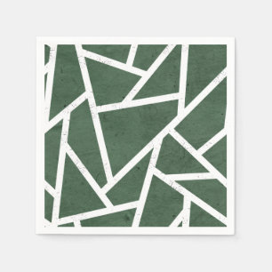 Guardanapo De Papel Padrão de mosaico verde e branco