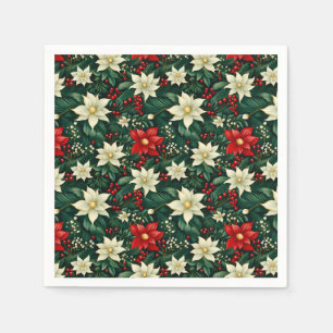 Guardanapo De Papel Padrão de Natal Floral