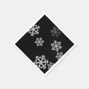 Guardanapo De Papel Padrão de Natal Monocromático Minimalista do Floco