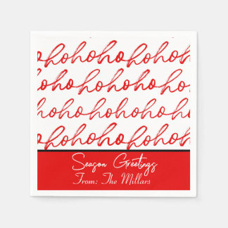 Guardanapo De Papel Padrão de Natal Vermelho e Branco Moderno