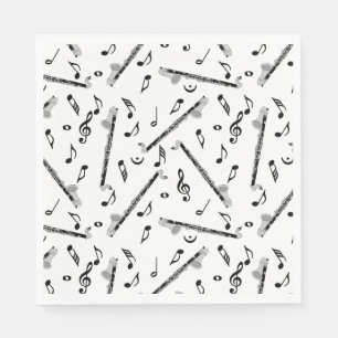 Guardanapo De Papel Padrão de Nota de Música do Bass Clarinet