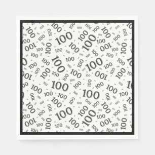 Guardanapo De Papel Padrão de Números Aleatórios Preto/Branco 100