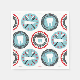 Guardanapo De Papel Padrão de Odontologia Negra - Higienista Dentista 