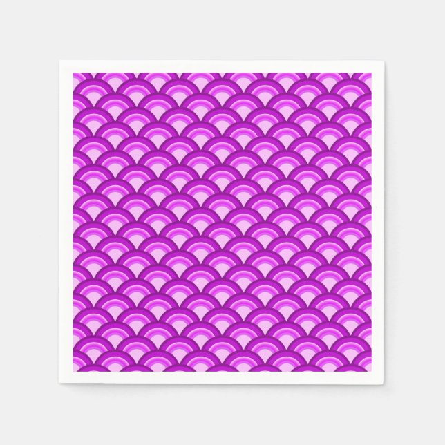 Guardanapo De Papel Padrão de onda Art Deco - violeta e orquídea (Frente)