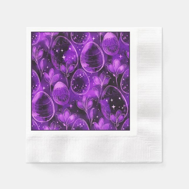 Guardanapo De Papel Padrão de Páscoa Gótico Roxo (Frente)