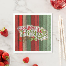 Guardanapo De Papel Padrão de Pavimentos de Madeira Verde Vermelho Esc