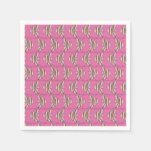 Guardanapo De Papel Padrão de peixe rosa para crianças fofas (Frente)