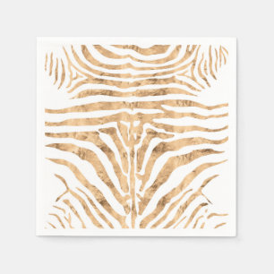 Guardanapo De Papel padrão de pele de zebra rosa dourada
