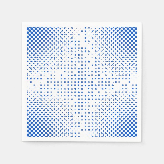Guardanapo De Papel Padrão de pixels azuis (Frente)