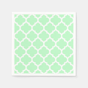 Guardanapo De Papel Padrão de Quatrefoil do Mint White Marroquino #5