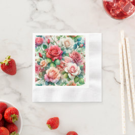 Guardanapo De Papel Padrão de Rosa Caprichosa