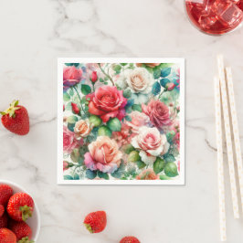 Guardanapo De Papel Padrão de Rosa Caprichosa