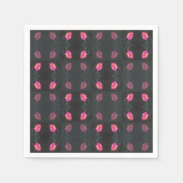 Guardanapo De Papel Padrão de Rosas Cor-de-Rosa