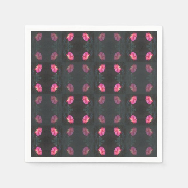 Guardanapo De Papel Padrão de Rosas Cor-de-Rosa (Frente)