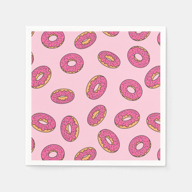 Guardanapo De Papel Padrão de Rosquinha do pulverizador rosa (Frente)