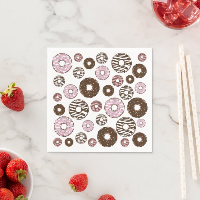 Guardanapo De Papel Padrão De Rosquinhas, Rosquinhas Rosa, Rosquinhas  (Insitu)