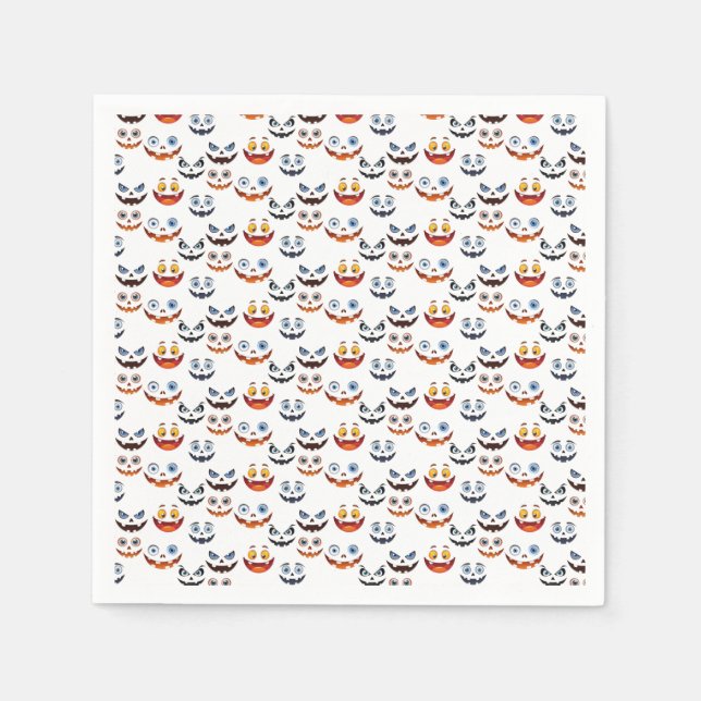 Guardanapo De Papel Padrão de Rosto Spooky do Halloween (Frente)