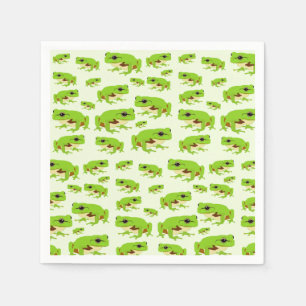 Guardanapo De Papel Padrão de Sapo de árvore verde-branca
