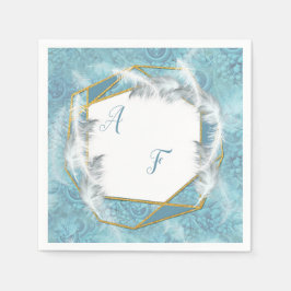 Guardanapo De Papel Padrão de Seda Azul Misto com Sparkles Brancos