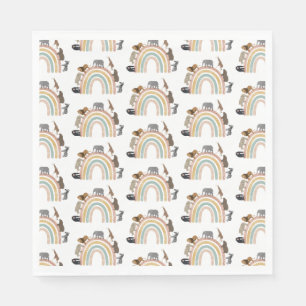 Guardanapo De Papel Padrão de Selva Arco-Íris de Cores Terrestres