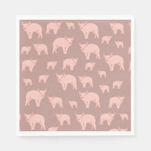 Guardanapo De Papel Padrão de Suíno Cor-de-Rosa Bonita