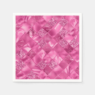 Guardanapo De Papel Padrão de tecelagem quadrada de multitextura rosa