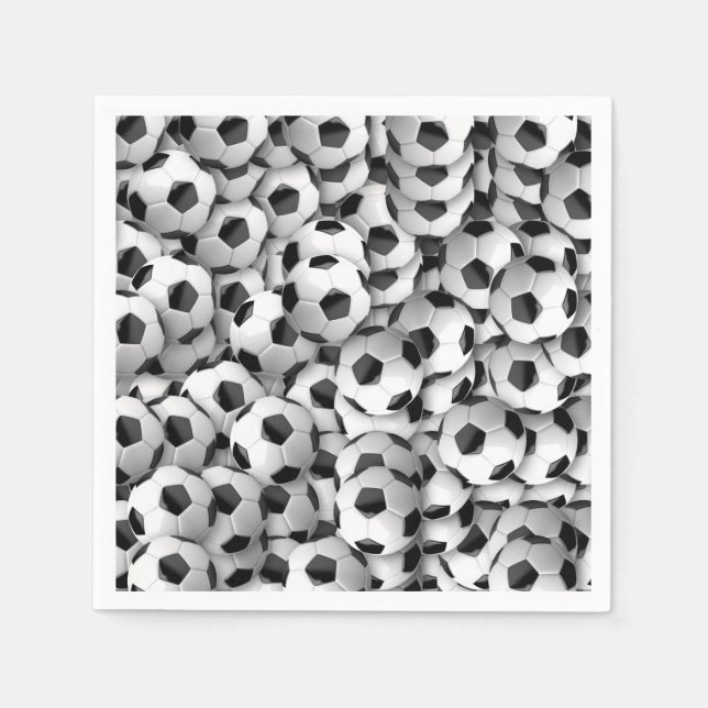 Guardanapo De Papel Padrão de Tema de Aniversário do Futebol (Frente)