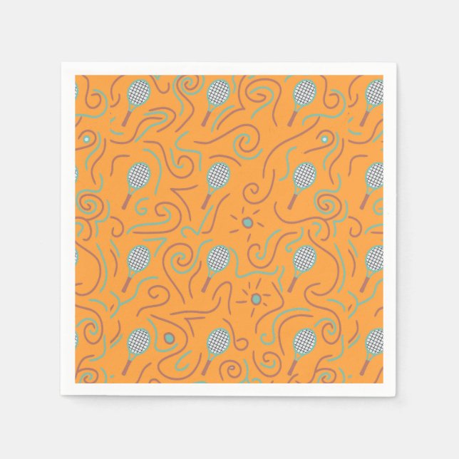 Guardanapo De Papel Padrão de Tênis de Laranja Vibrante (Frente)