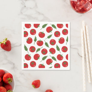 Guardanapo De Papel Padrão de tomate vermelho desenhado à mão