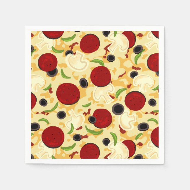 Guardanapo De Papel Padrão de Tópicos de Pizza (Frente)