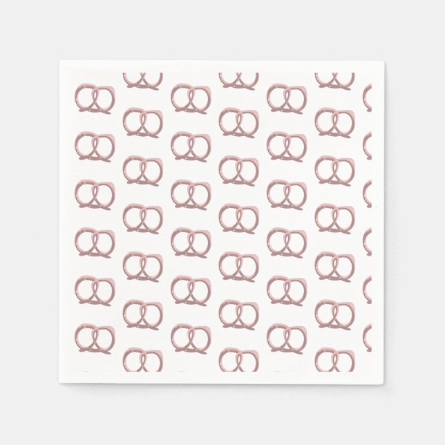 Guardanapo De Papel Padrão de Torção de Pretzel Salgado para Festa (Frente)