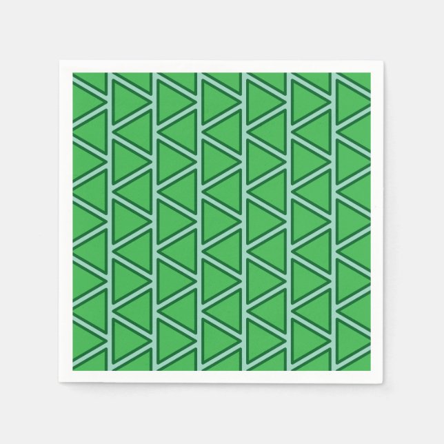 Guardanapo De Papel Padrão de triângulo verde de três tons abstrato (Frente)