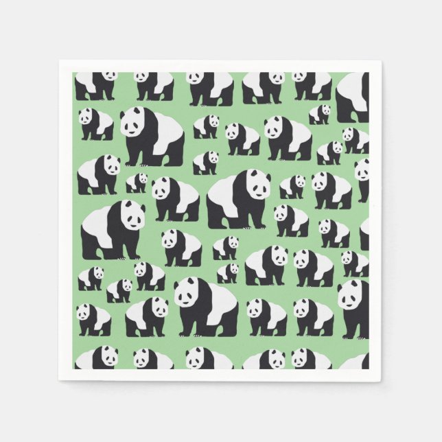 Guardanapo De Papel Padrão de Urso de Panda Bonito (Frente)
