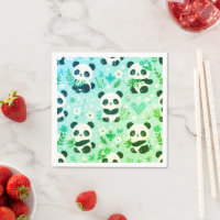 Padrão de Urso Panda Impressão Verde